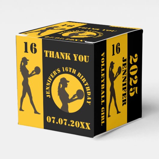 Volleybal Meisje, Volleybal Speler Gift, Verjaarda Bedankdoosjes (Voorkant Zijde)