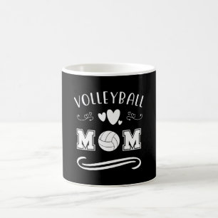 Volleybal Moeder Zwart En Wit Typgrafie Tekst Koffiemok