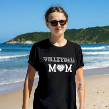 Volleybal Mom Hartvormig Volleybal T-shirt