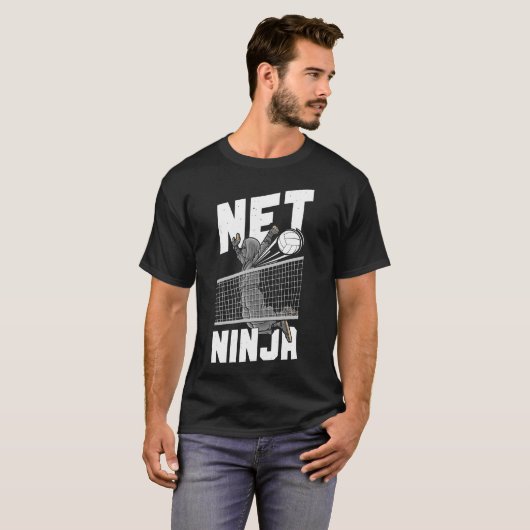 Volleybal Net Ninja Ninja  T-shirt (Voorkant volledig)