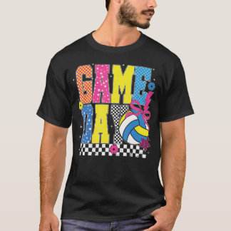 Volleybal op Speldag Geruite Grappige Volleybal T-shirt