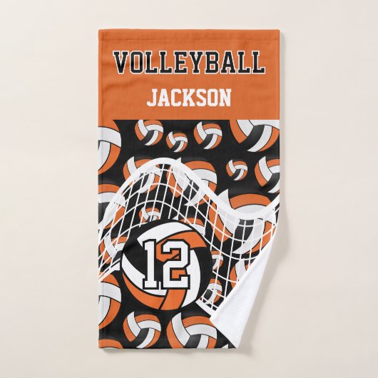 Volleybal - Oranje, zwart en wit Handdoek (Handdoek)