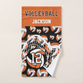 Volleybal - Oranje, zwart en wit Handdoek (Handdoek)