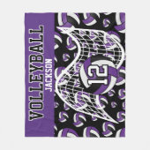 Volleybal - Paarse, zwarte en witte fleece blanco (Voorkant)