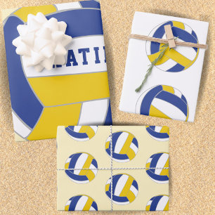 Volleybal Patroon Kinderen Naam Verjaardag Inpakpapier Vel