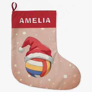 Volleybal Rode Kerstmanhoed Naam Grote Kerstsok