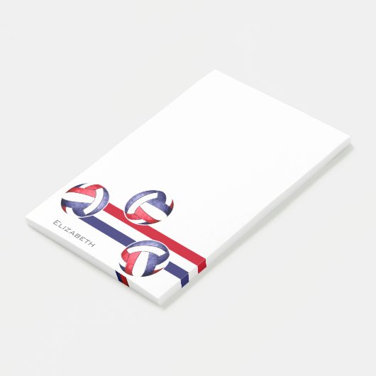 Volleybal rood wit blauw post-it® notes (Schuin)