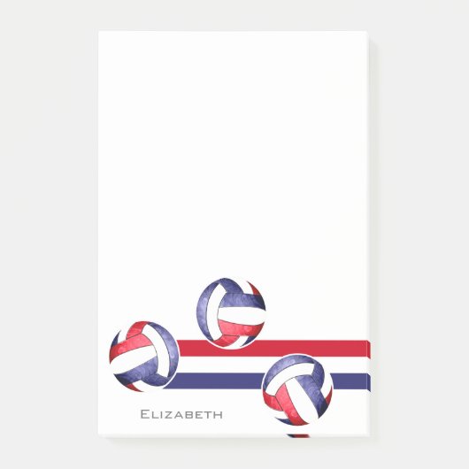 Volleybal rood wit blauw post-it® notes (Voorkant)