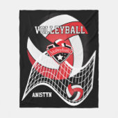 Volleybal 🏐 - Rood, wit en zwart Fleece Deken (Voorkant)