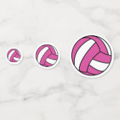 Volleybal roze confetti (Achterkanten)