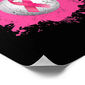 Volleybal roze lintje borstkankerbewustzijnsbesef poster (Hoek)