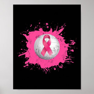 Volleybal roze lintje borstkankerbewustzijnsbesef poster