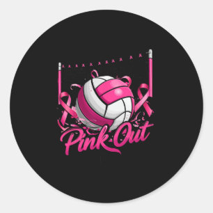 Volleybal Roze Out Borstkanker Bewustzijn Roze R Ronde Sticker