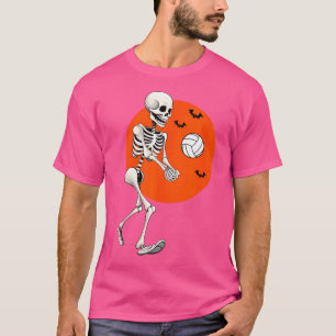 Volleybal Skeleton Volleybal Speler Halloween Vo T-shirt