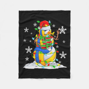 Volleybal Sneeuwman Kerstboom Lights Xmas Pus Fleece Deken