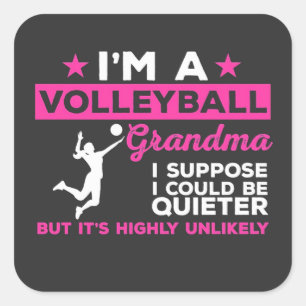 Volleybal Speler Gift   Grappige volleybal oma Vierkante Sticker