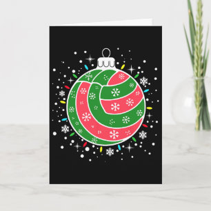Volleybal Speler Kerst Licht Sport Volleybal Kerst Kaart