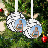 Volleybal Speler Naam Nummer Foto Keepsake Ornament