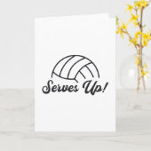 Volleybal speler serveert omhoog bal volleybal cad kaart (Gele Bloem)