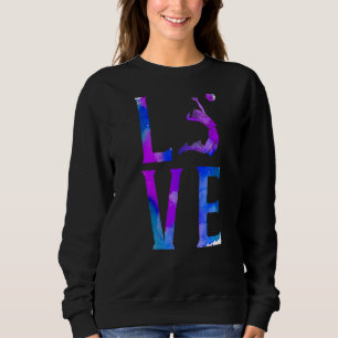 Volleybal Speler Team Waterverf Vintage Liefde 3 Trui