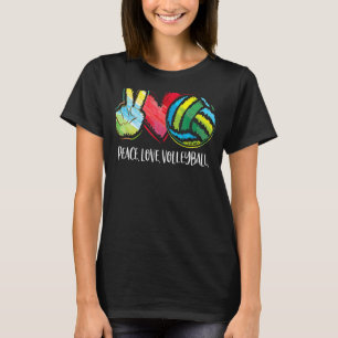 Volleybal Speler Vrouwen Vrede Liefde Volleybal Mo T-shirt