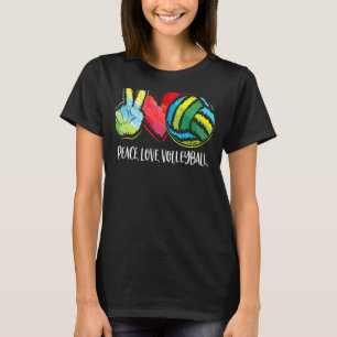Volleybal Speler Vrouwen Vrede Liefde Volleybal Mo T-shirt