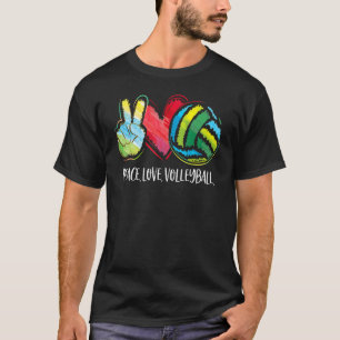 Volleybal Speler Vrouwen Vrede Liefde Volleybal Mo T-shirt