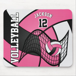 Volleybal 🏐 Sport in een opgerold, wit en zwart Muismat