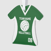 Volleybal Sport Jersey Groen met Foto Ornament (voorkant)