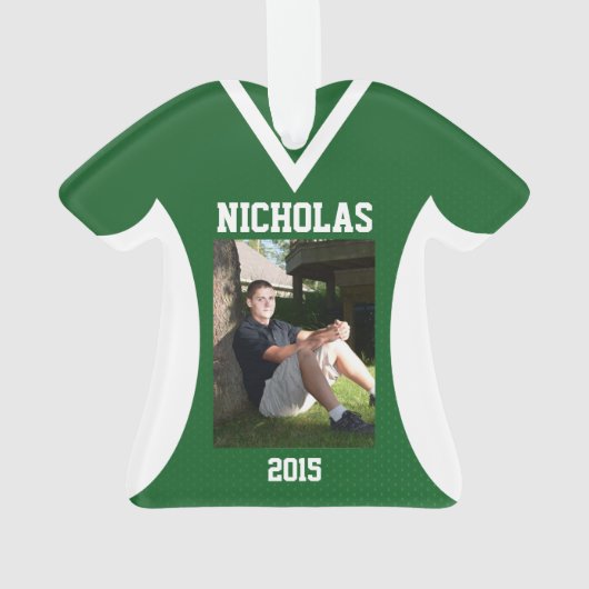 Volleybal Sport Jersey Groen met Foto Ornament (achterkant)