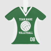 Volleybal Sport Jersey Groen met Foto Ornament (voorkant)