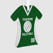 Volleybal Sport Jersey Groen met Foto Ornament (voorkant)