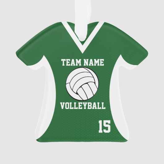Volleybal Sport Jersey Groen met Foto Ornament (voorkant)