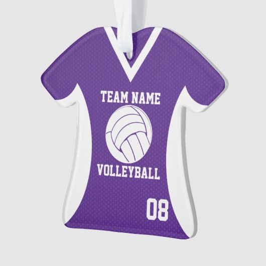 Volleybal Sport Jersey Paarse Ornament (voorkant)