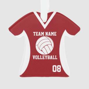 Volleybal Sport Jersey Rood met Foto Ornament