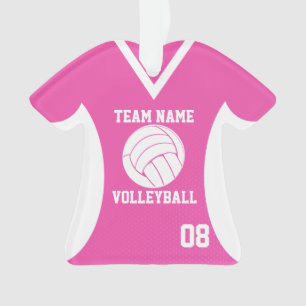 Volleybal Sport Jersey Roze met Foto Ornament