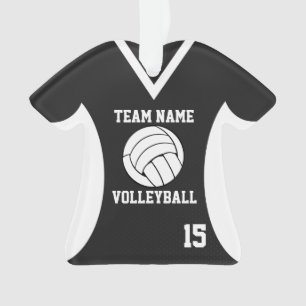 Volleybal Sport Jersey Zwart met Foto Ornament