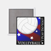 Volleybal sterren & strepen magneet (Voorkant / Achterkant)