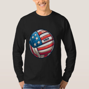 Volleybal Support Team Vlag Verenigde Staten Beach T-shirt