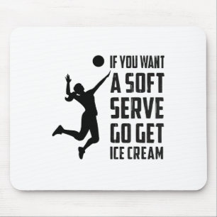 Volleybal-t-shirt als je een soft serve wilt om ij muismat