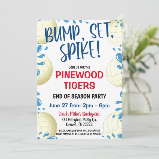 VOLLEYBAL TEAM UITNODIGING (Staand voorkant)