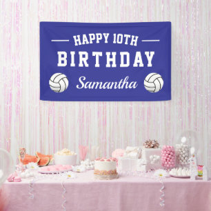 Volleybal thema Happy Birthday party op maat Spandoek
