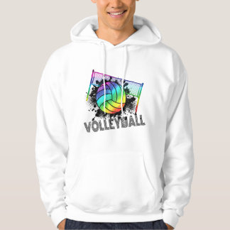 Volleybal Tie Dye Blauw Paars Tiener Meisjes Perfe Hoodie