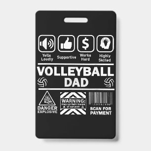 Volleybal Vader Grappige Inhoud van Sport Vader Badge