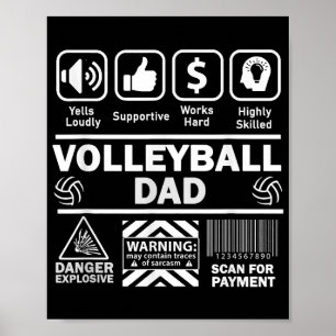Volleybal Vader Grappige Inhoud van Sport Vader Poster