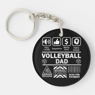 Volleybal Vader Grappige Inhoud van Sport Vader Sleutelhanger