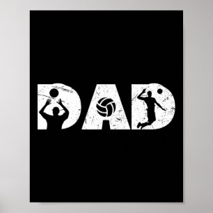 volleybal vader volleybal spelers familie F Poster