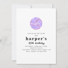 Volleybal verjaardagsuitnodiging