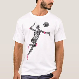 Volleybal Volleybal Ace Assist Blok Bump Net T-shirt
