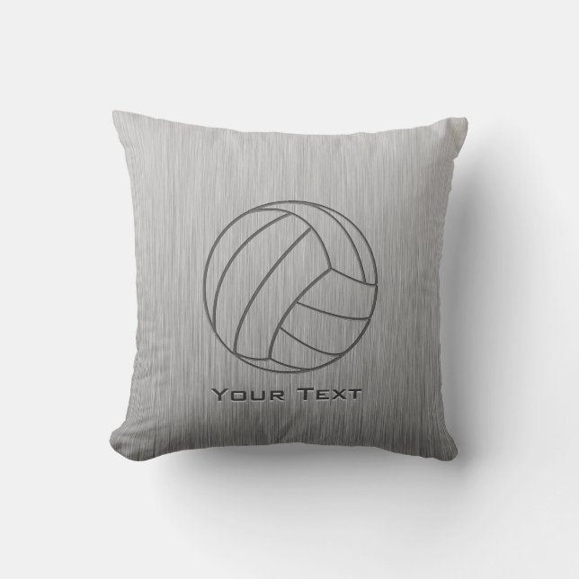 Volleybal voor geborsteld metaal kussen (Voorkant)